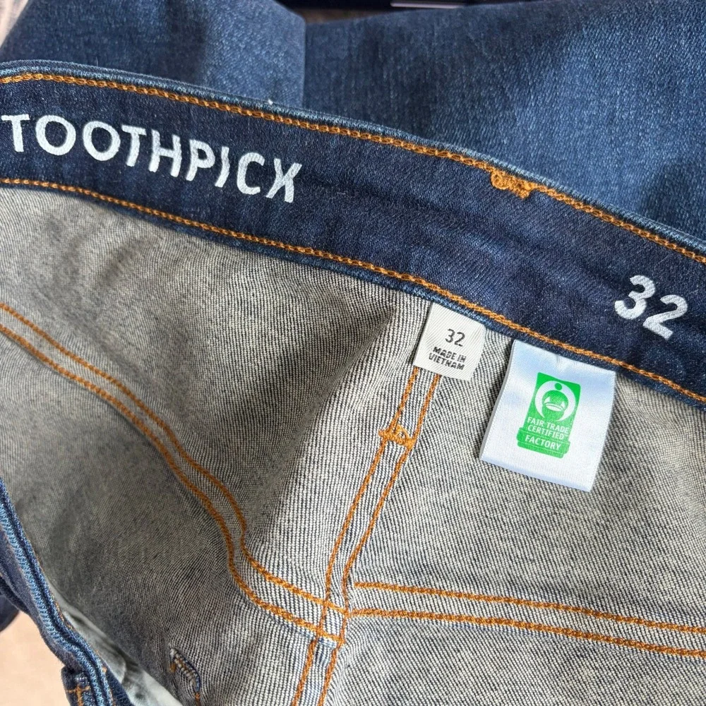 J. Crew Curvy Toothpick Jeans Blue Harbor High‎ Rise Dark Wash Skinny Size 32